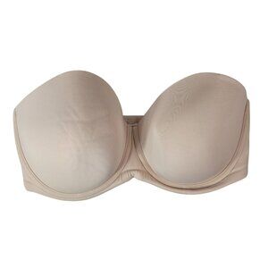 Wacoal Strapless Bra Tan Beige 38G Full Coverage Underwire Red Carpet 854119